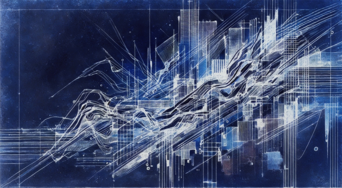 An abstract image, cold and universe-like